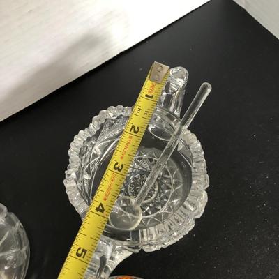 Mosaic Glass Bowl/Sugar Bowls/Spoons -Lot 217