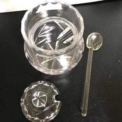 Mosaic Glass Bowl/Sugar Bowls/Spoons -Lot 217