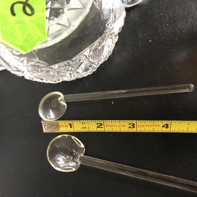 Mosaic Glass Bowl/Sugar Bowls/Spoons -Lot 217