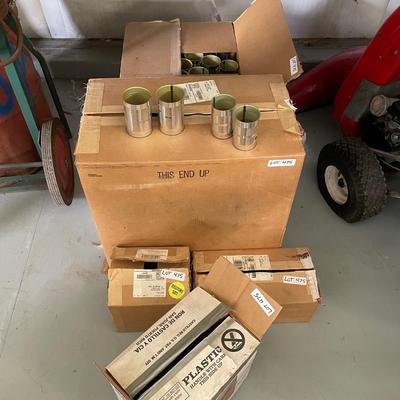 2 Boxes of Tin Cans for Canning wi/Lids & Lidding Machine - NEW - Great Craft/Gift Wrap/Burying stuff idea