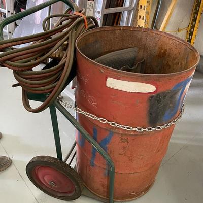 Mobile Welding Cart with Hoses & Gauges