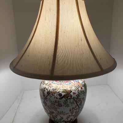 Table Lamp & Shade w/ Wooden Base