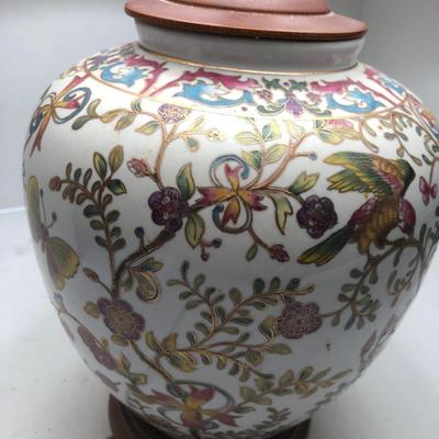 Table Lamp & Shade w/ Wooden Base