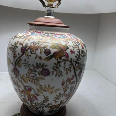 Table Lamp & Shade w/ Wooden Base