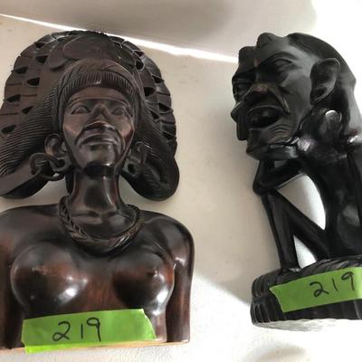 Two Large Wooden Carved Figures (N. Africa) -Lot 219