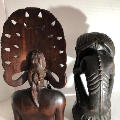 Two Large Wooden Carved Figures (N. Africa) -Lot 219