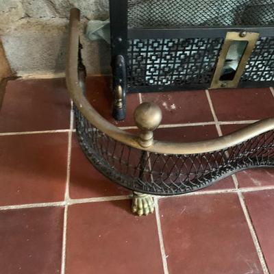 Vintage Fireplace Screen & Hearth Skirt