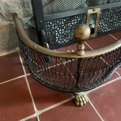 Vintage Fireplace Screen & Hearth Skirt