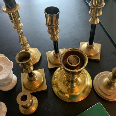 Brass Candlesticks Lot
