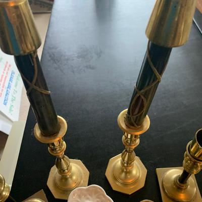 Brass Candlesticks Lot
