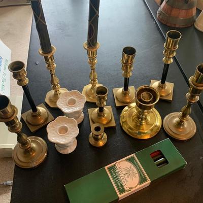 Brass Candlesticks Lot