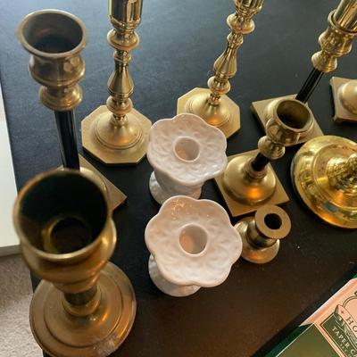 Brass Candlesticks Lot