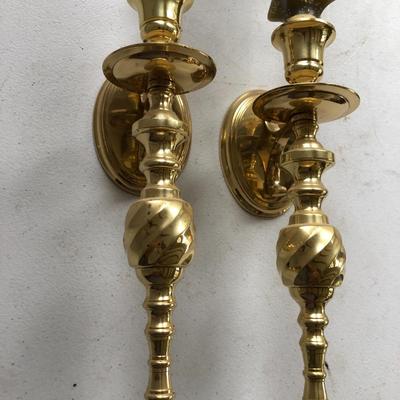 Pair of Brass Wall Mount Candle Holders -Lot 225