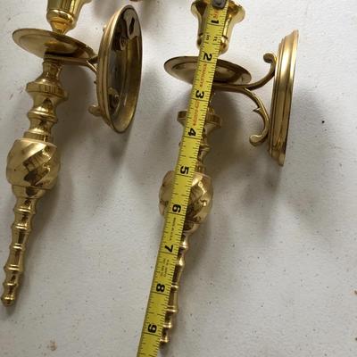 Pair of Brass Wall Mount Candle Holders -Lot 225