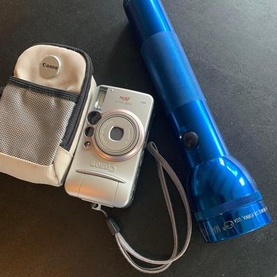 Mag-Lite Heavy Duty Flashlight & Canon Digital Camera