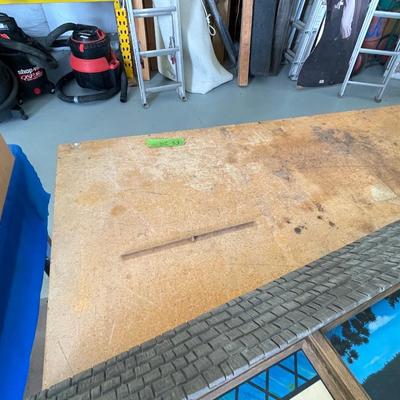 Metal & Wood Rolling Shop Table - 6' l x 3'd x 37"t