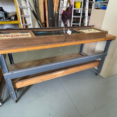 Metal & Wood Rolling Shop Table - 6' l x 3'd x 37"t