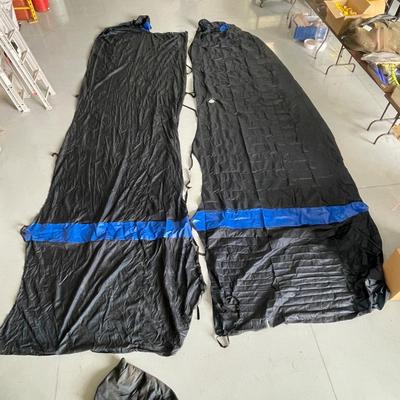 Bag with 2 Blue Nylon Airplane Wing Covers - 20' Long - For unknown aircraft Could be big Slip & Slide
