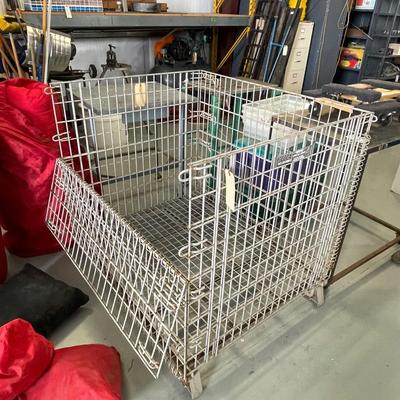 Metal Pallet Sized Basket with drop side - 4'w x 40"d x 43"t