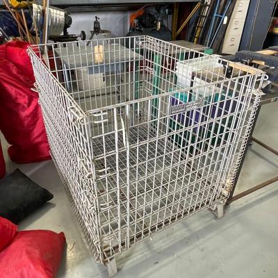 Metal Pallet Sized Basket with drop side - 4'w x 40"d x 43"t