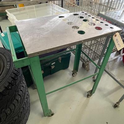 Rolling Metal Shop Table / Cart - 28"l x 18"w x 36"t