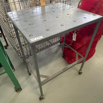 Rolling Metal Shop Table / Cart - 29"l x 25"w x 35"t