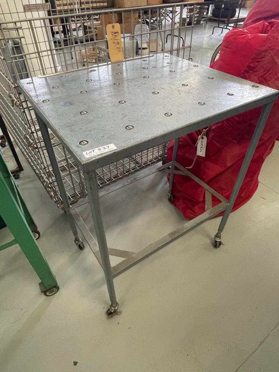 Rolling Metal Shop Table / Cart 29"l x 25"w x 35"t