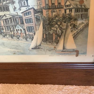 Historic Charleston Foundation print 1969, 22"H 26"L