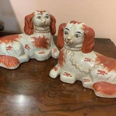 Two Ceramic dogs 8