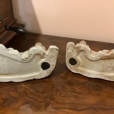 Two Ceramic dogs 8"L 6"H