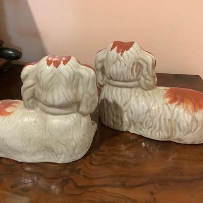 Two Ceramic dogs 8