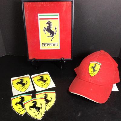 039 Ferrari Racing Lot Hat, Framed Print & Decals