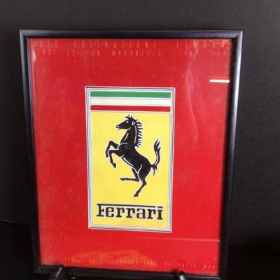 039 Ferrari Racing Lot Hat, Framed Print & Decals