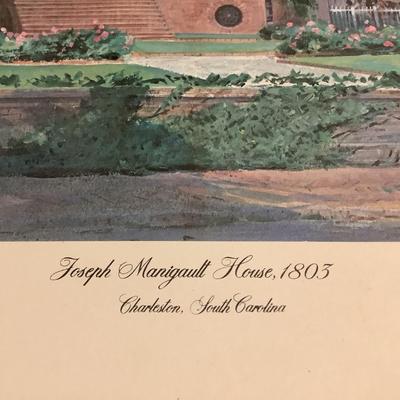 Joseph Manigault House 1803 signed print 711/2000, Tran Mawicke