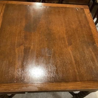 English Pub Table with Barley Legs 29.5"H, 35"W x 36"L, 60"L when open-wooden