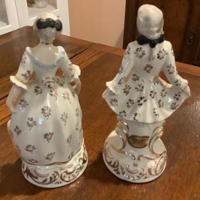 Charleston figurines, hand decorated in Charleston, pre-1942, 9"