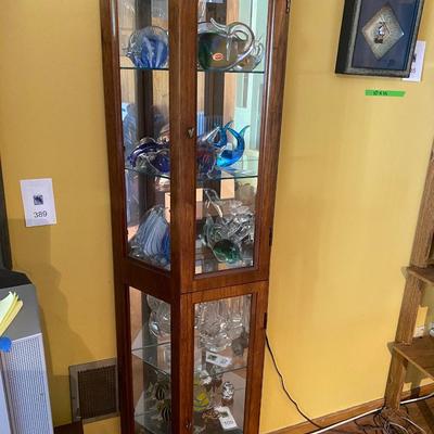 Wood display cabinet