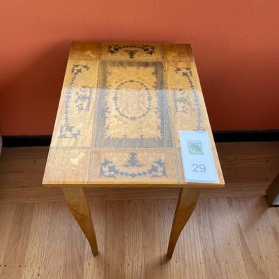 Small wooden inlay side table