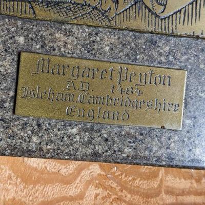 VINTAGE BRASS RUBBING LADY MARGARET PEYTON 1484 - 