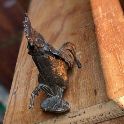 1960s vintage BRASS ROOSTER Ashtray