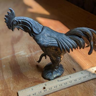 1960s vintage BRASS ROOSTER Ashtray