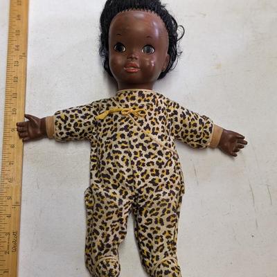 VINTAGE 1969 SHINDANA BABY DEE BEE DOLL AFRICAN AMERICAN 15"