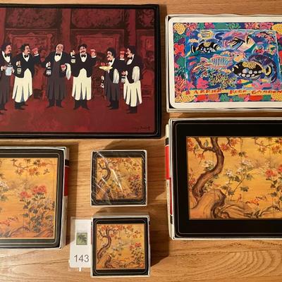 Collection of coasters and placemats