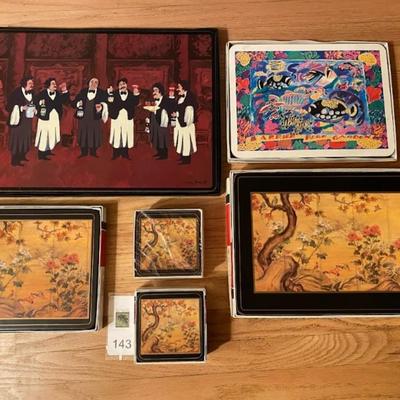Collection of coasters and placemats