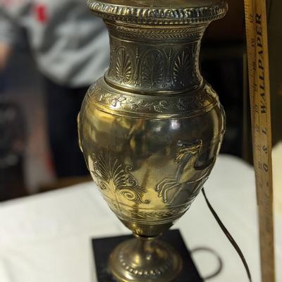 Very Nice Vintage Brass Marble Lamp