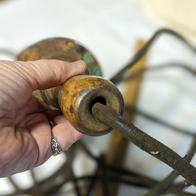 Vintage Wood Handle Drop Light