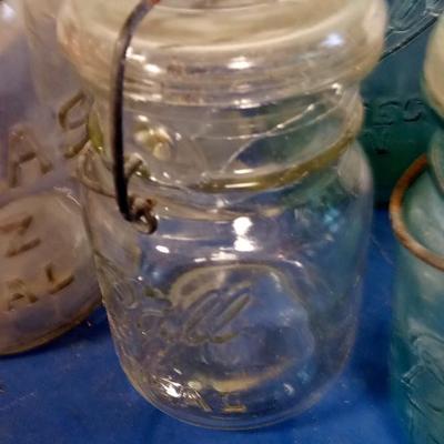 LOT 162  LOT OF OLD CANNING JARS