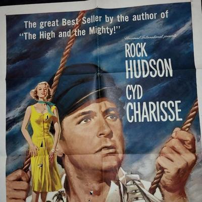 VINTAGE ROCK HUDSON MOVIE POSTER "TWILIGHT FOR THE GODS"