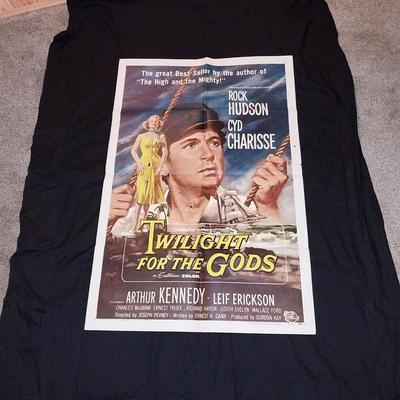 VINTAGE ROCK HUDSON MOVIE POSTER "TWILIGHT FOR THE GODS"