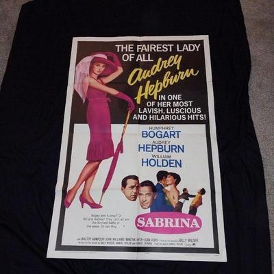 MOVIE POSTER "SABRINA" AUDREY HEPBURN -BOGART & HOLDEN